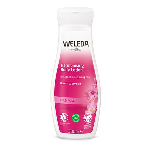 Body Lotion Harmonising Wild Rose   200 Ml     fra Weleda