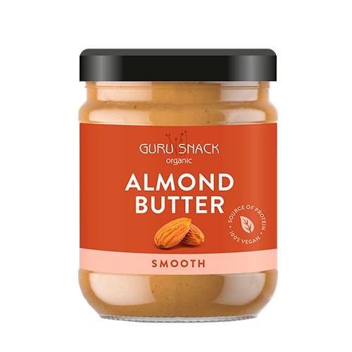 Almond Butter Smooth økologisk   250 Gram fra Guru Snack