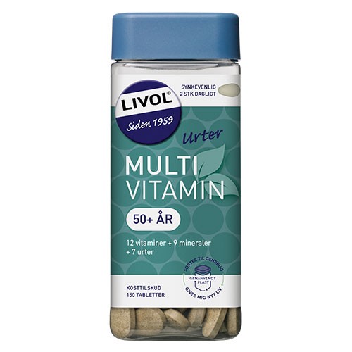 Multivitamin M.urter 50+   150 Tabletter      fra Livol