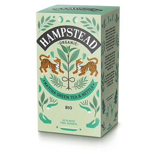 Matcha Grøn Te & Brændenælde økologisk   20 Breve   Hampstead fra Hampstead Tea