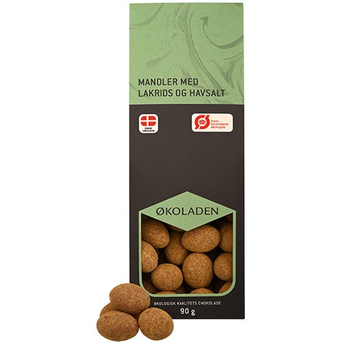 Mandler Med Lakrids Og Havsalt   økologisk    90 Gram     fra økoladen