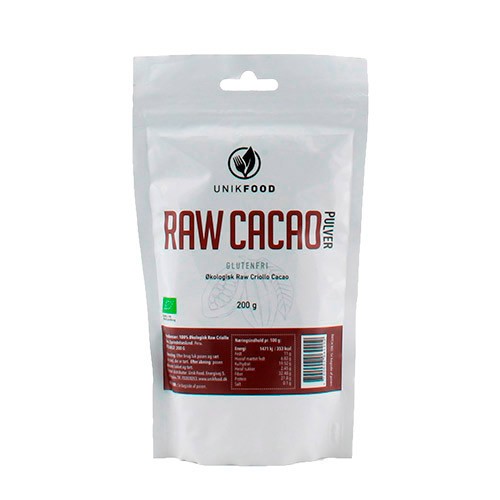 Cacao Pulver Raw   økologisk    200 Gram   Diet Food fra Diet-food