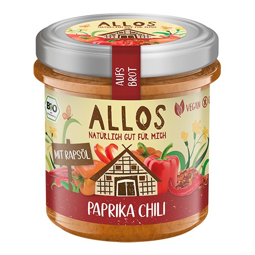 Smørepålæg Auf´s Brot Peber Frugt  Chili økologisk   140 Gram     fra Allos