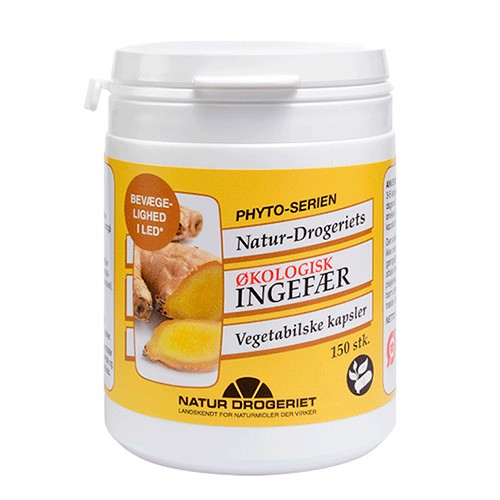 Ingefær Kapsler økologisk   150 Kapsler   Naturdrogeriet fra Phyto-serien