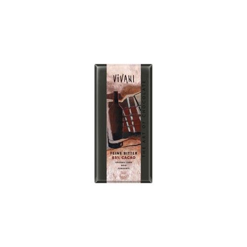 Mørk Chokolade økologisk 85%   100 Gram   Discount Pris fra Vivani