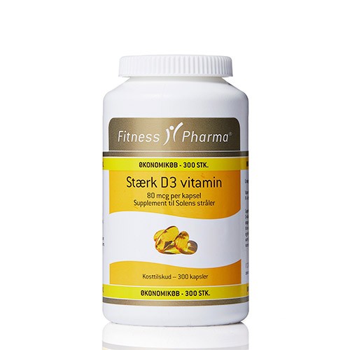 Stærk D3 Vitamin   300 Kapsler     fra Fitness Pharma