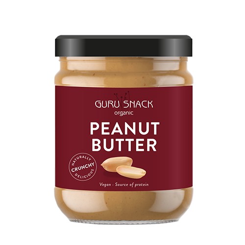 Peanutbutter Crunchy økologisk   500 Gram     fra Guru Snack