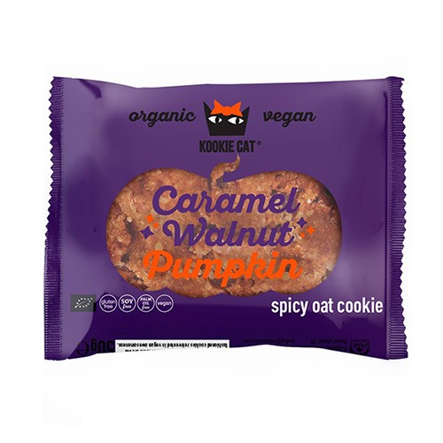 Karamelliseret Valnød & Græskar Vegan   økologisk    50 Gram fra Kookie Cat
