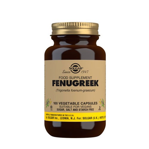 Fenugreek Bukkehornsfrø   100 Kapsler     fra Solgar