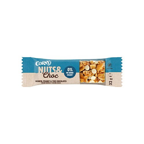 Nuts & Choc Cashew, Peanut & Two Choc   32 Gram     fra Corny