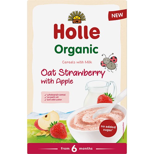 Oat Cereals With Milk, Apple & Strawberry   økologisk    250 Gram fra Holle