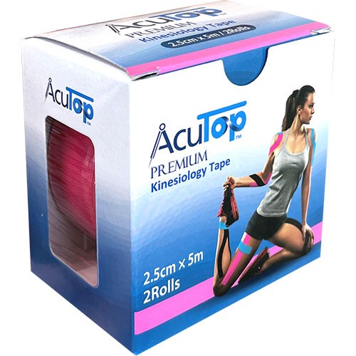Terapeutisk Tape Pink 2,5cmx5m, 2 Ruller   1 Pakke fra åcutop