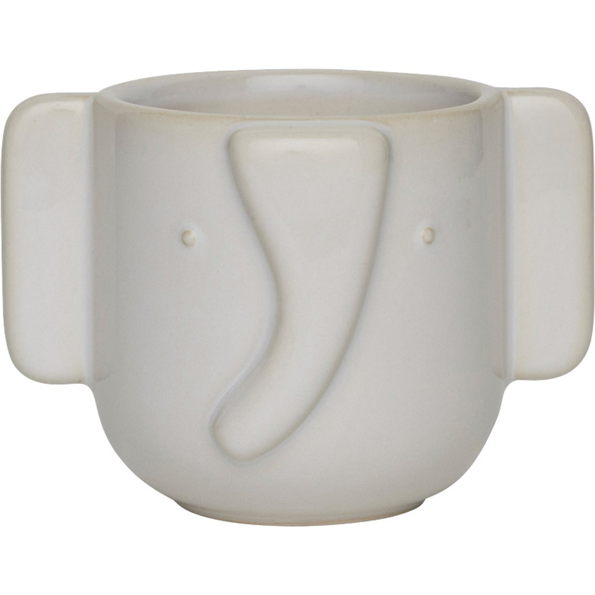 Elefant Krukke 9 Cm, Offwhite fra Oyoy Living Design
