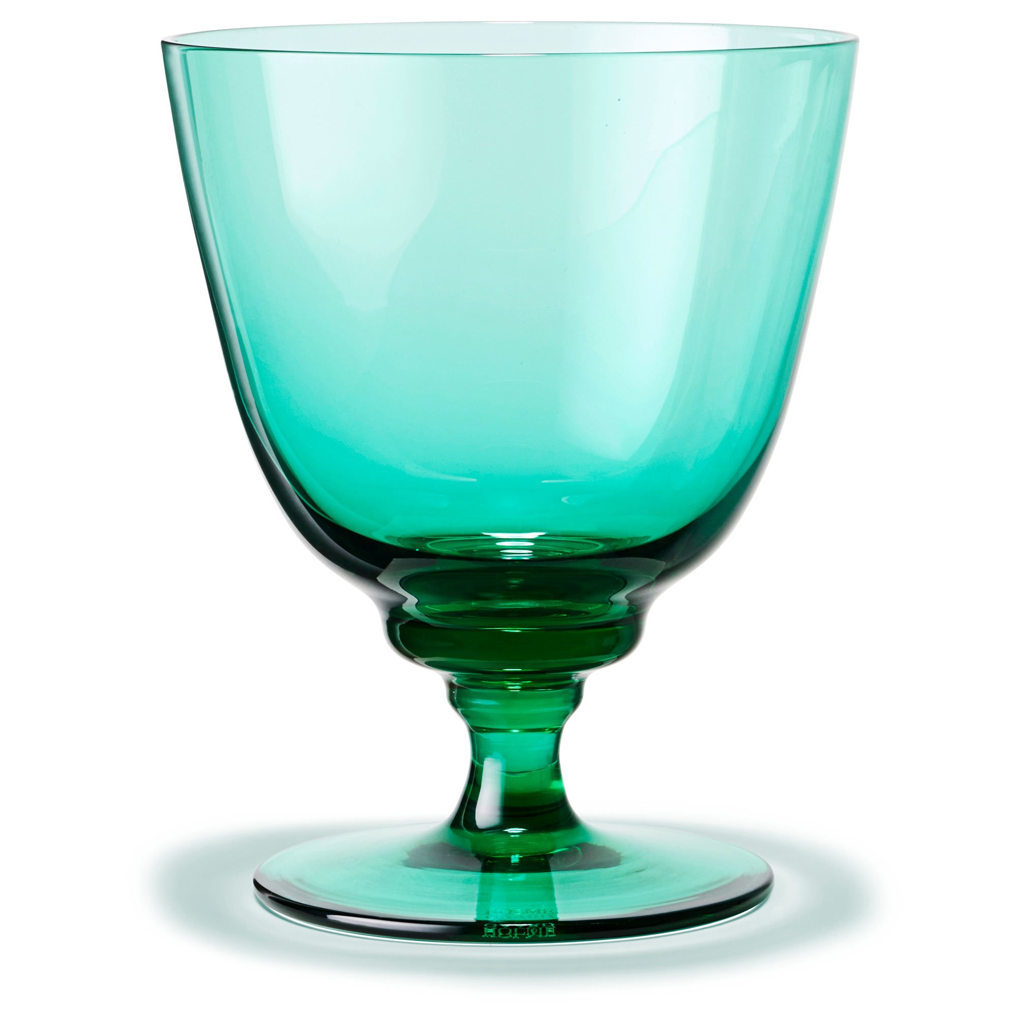 Flow Vandglas På Fod 35 Cl, Emerald Green fra Holmegaard