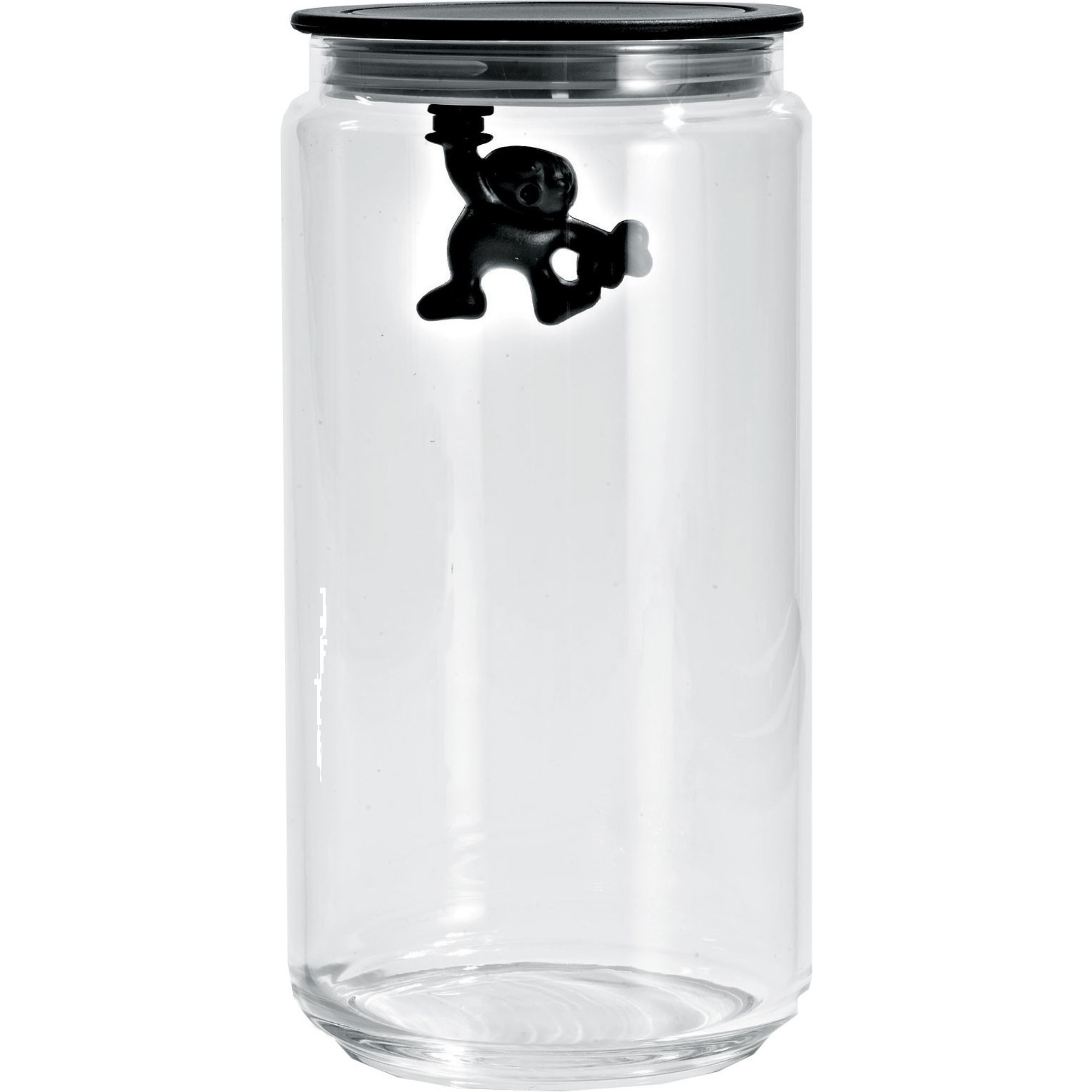 Gianni Glaskrukke Med Låg, 140 Cl., Sort fra Alessi