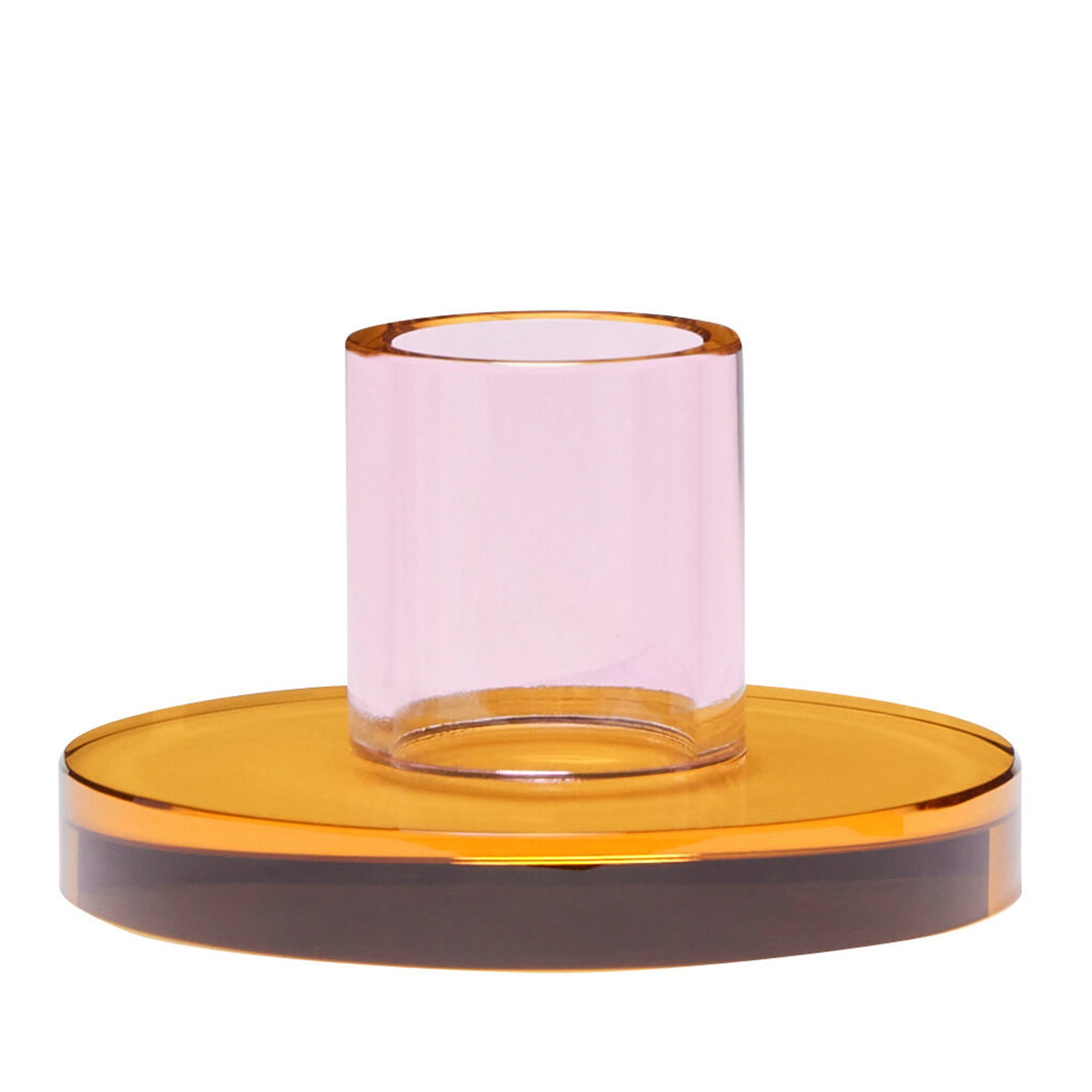 Astra Lysestage 7 Cm, Lyserød Orange fra Hübsch