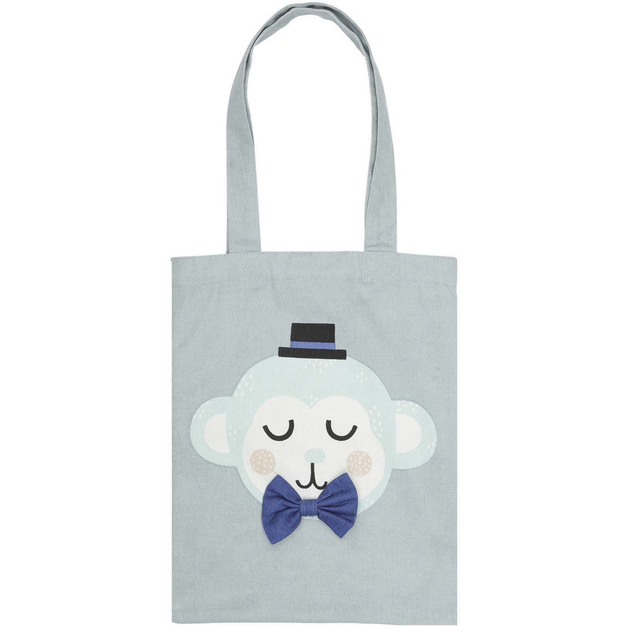 Monty Monkey Tote Bag, 25x35 Cm   Teal fra Södahl