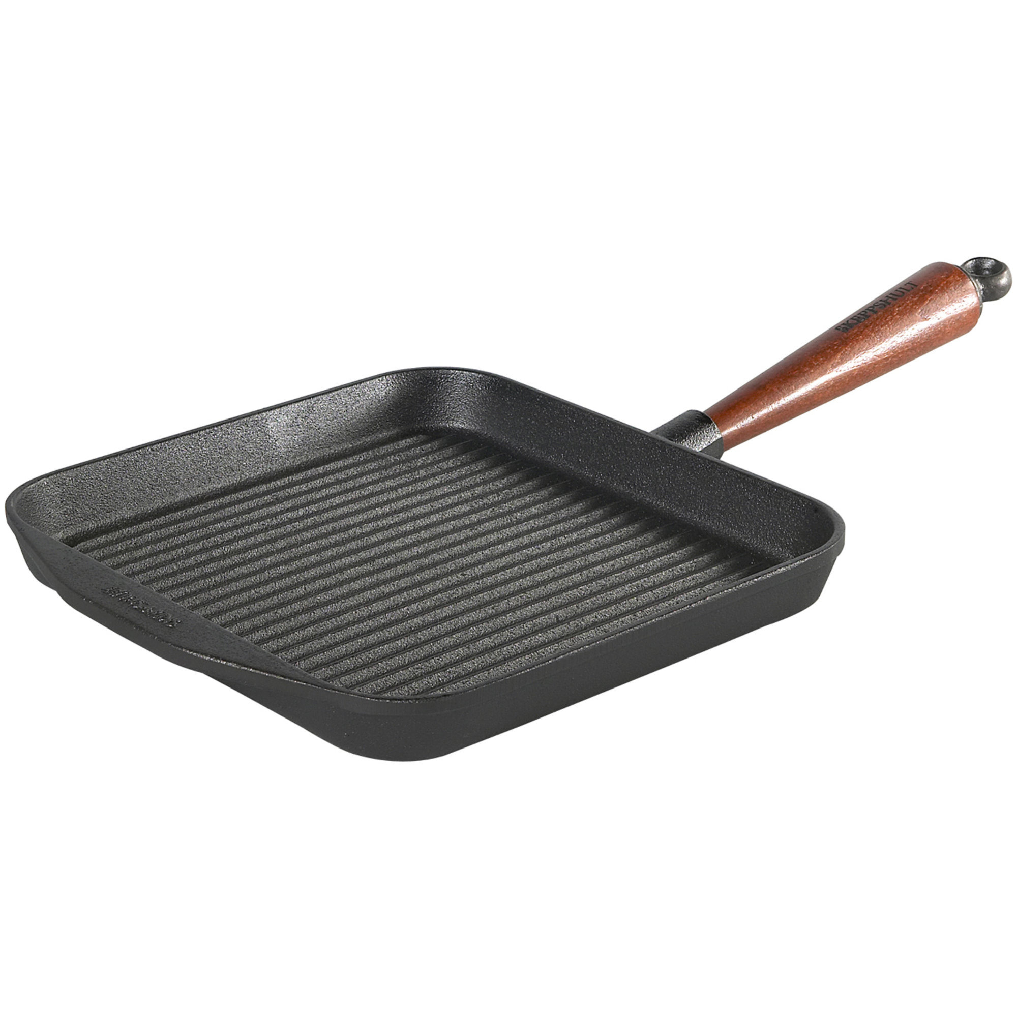 Grillpande Støbejern Firkantet Med Træhåndtag fra Skeppshult