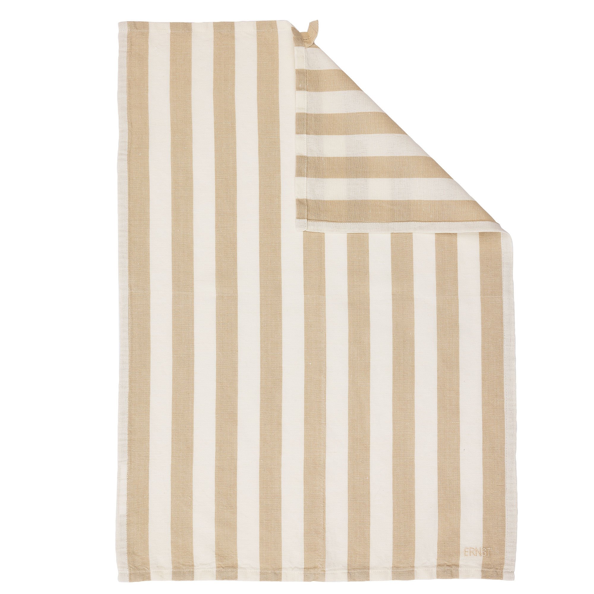 Bredstribet Viskestykke, Beige Hvid fra Ernst
