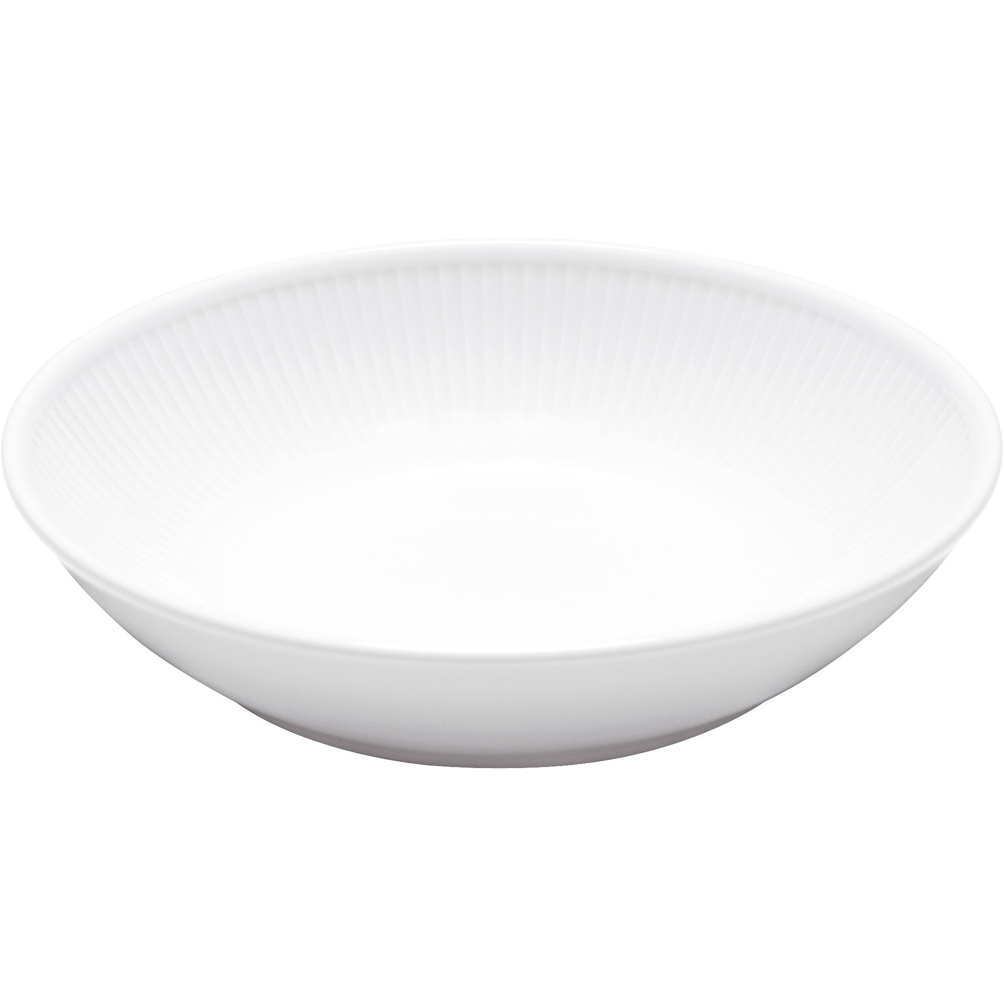 Hvid Plissé Dyb Salat  Pastatallerken fra Pillivuyt
