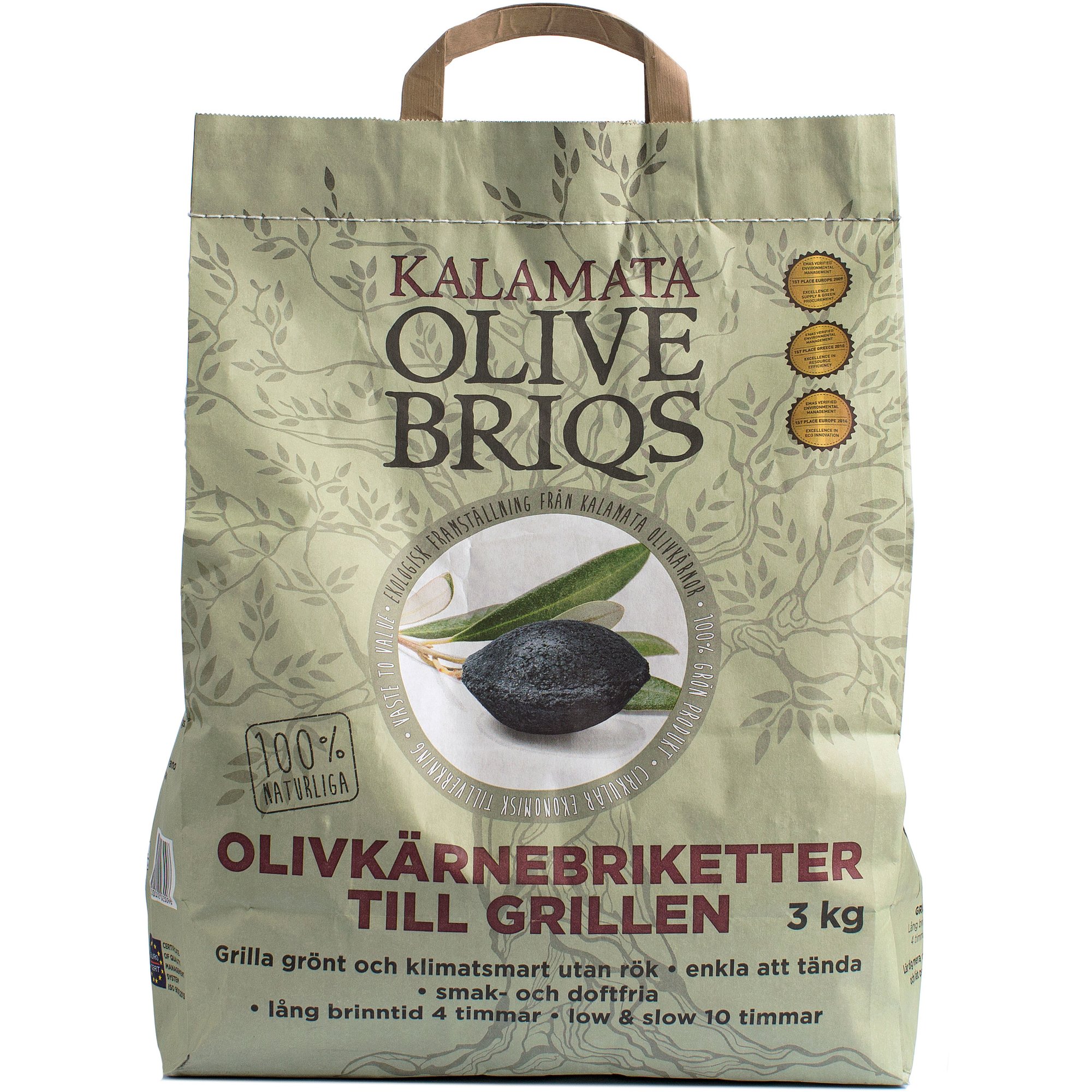 Olivenbriketter 3 Kg. fra Kalamata Olivebriqs