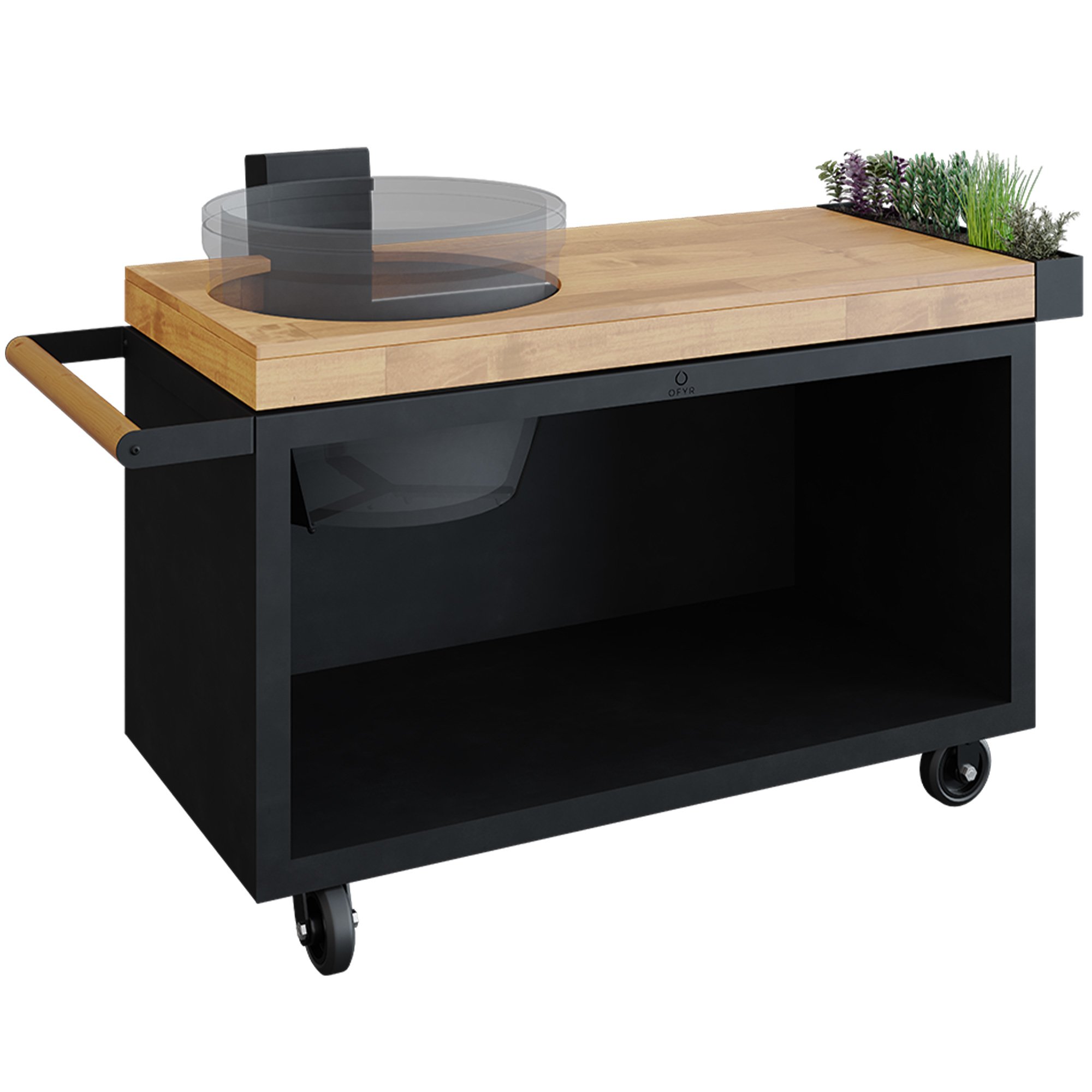 135 Pro Bord Till Kamado, Svart Teak Kj fra Ofyr