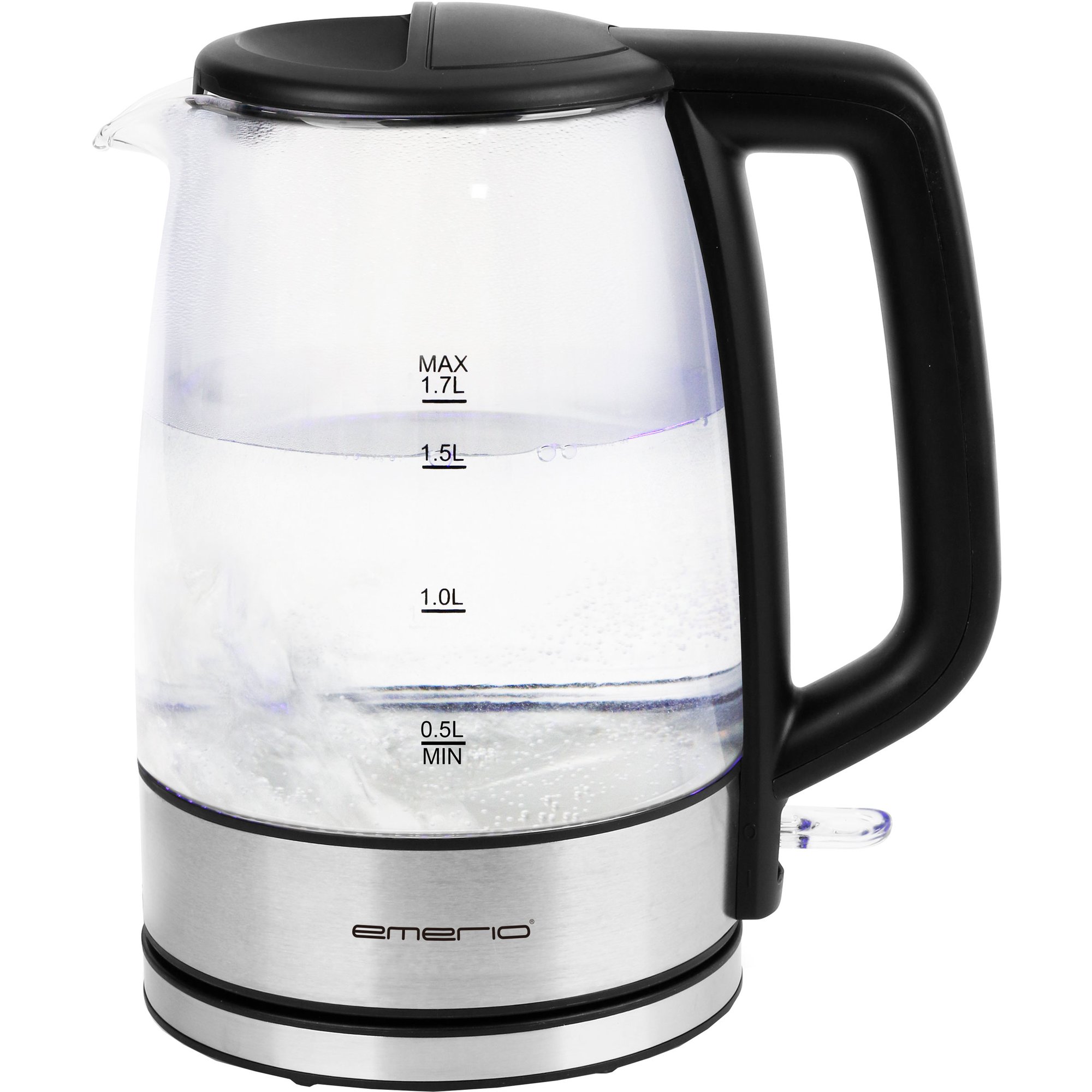 Elkedel 1,7 Liter, Glas fra Emerio