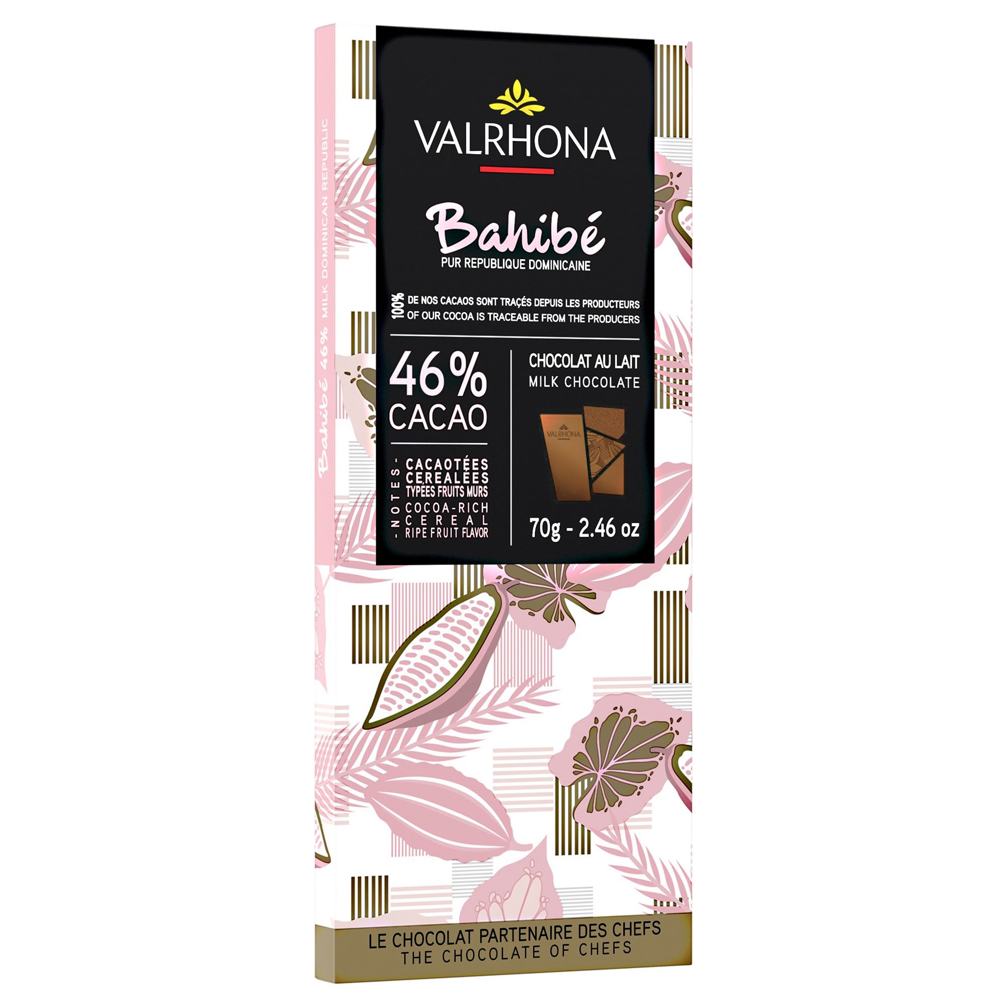 Bahibe 46% Chokoladebar, 70 G fra Valrhona