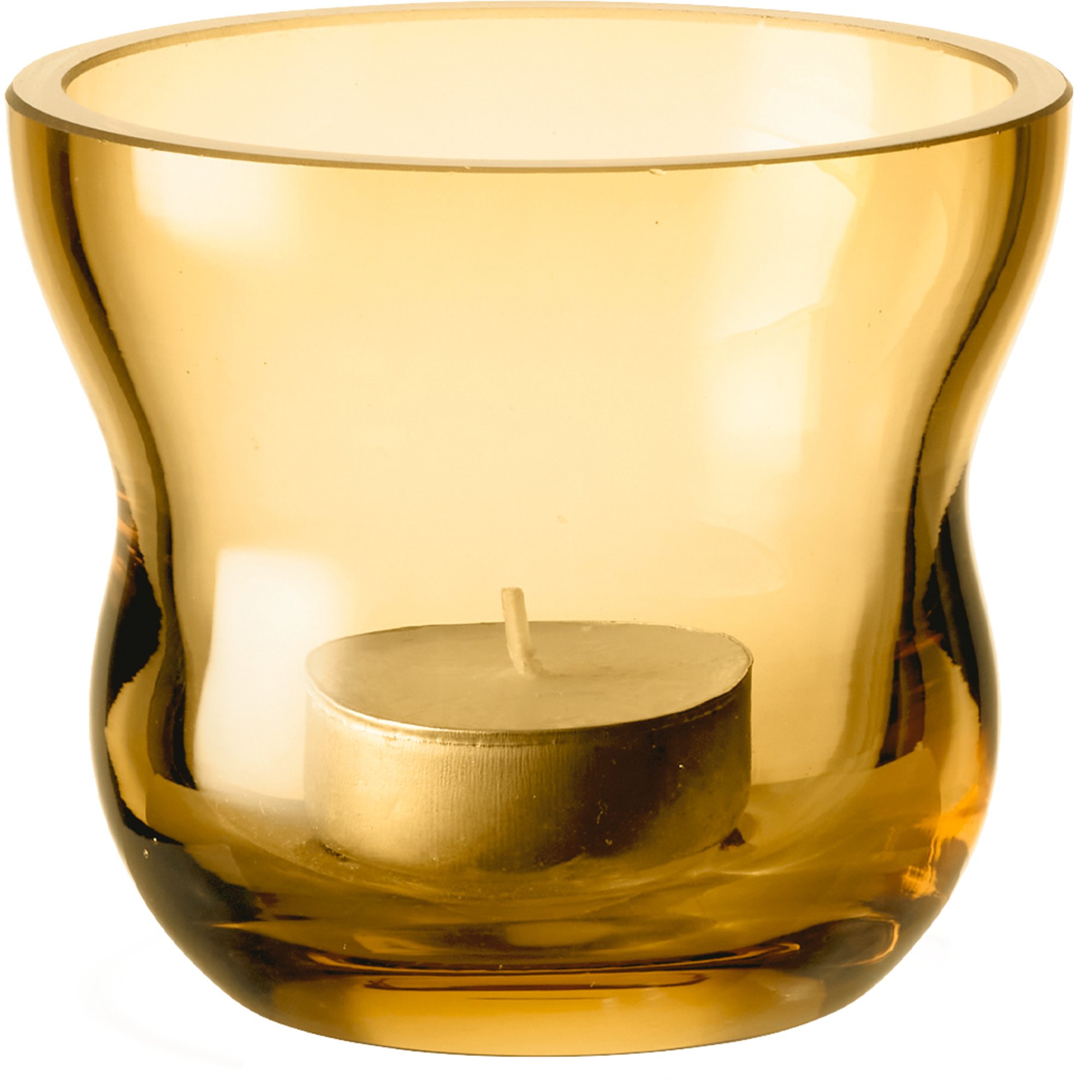 Calabas Lysestage, ø8,5 Cm, Amber fra Holmegaard