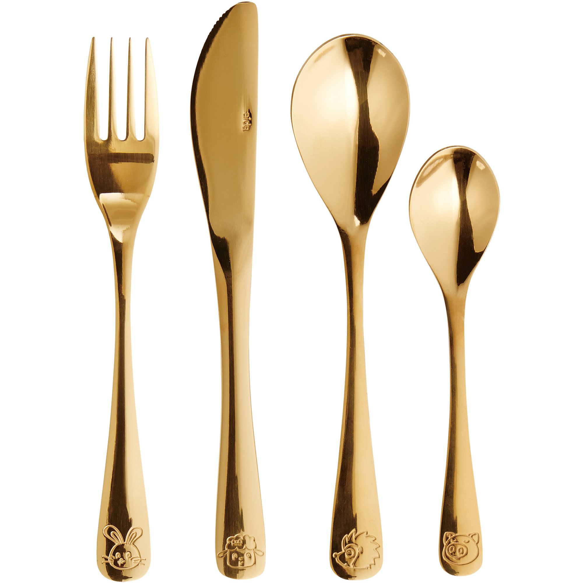 Atelier Børnebestik 4 Dele Guld fra Aida