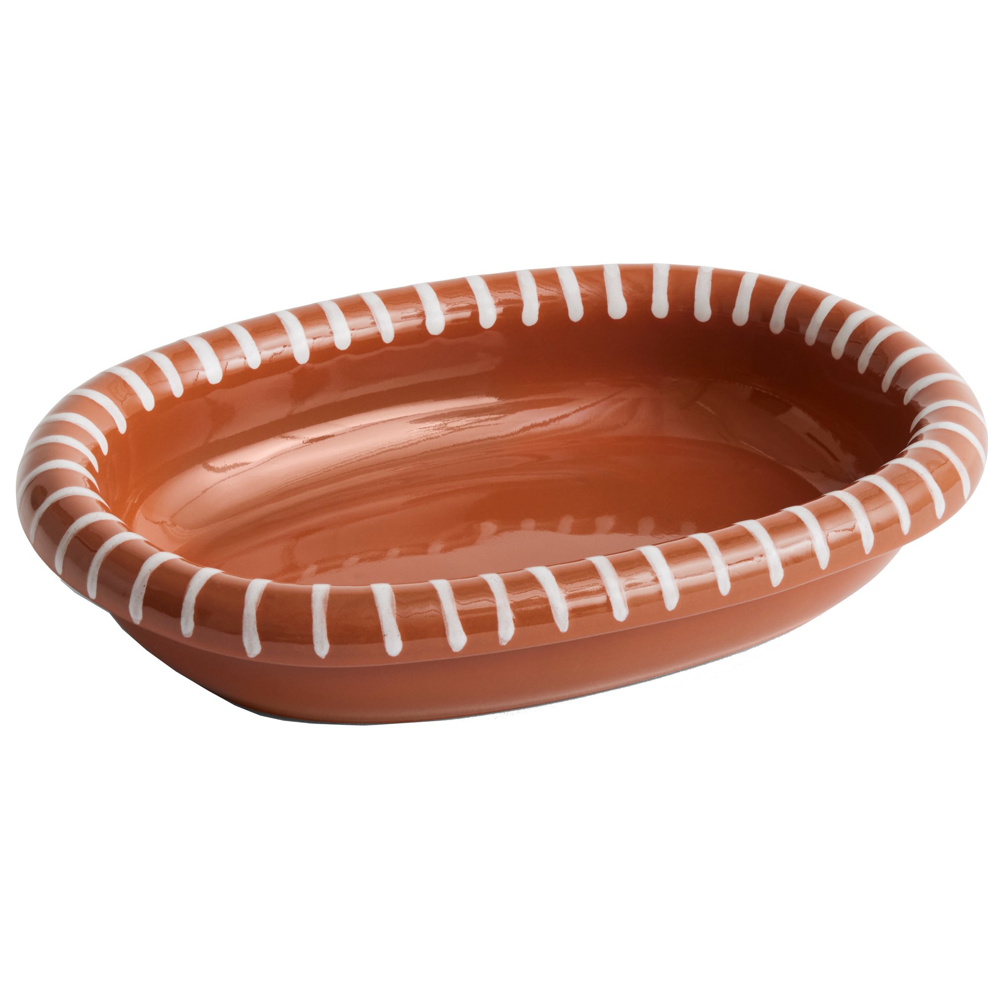 Barro Oval Tallerken Small, Stribet fra Hay