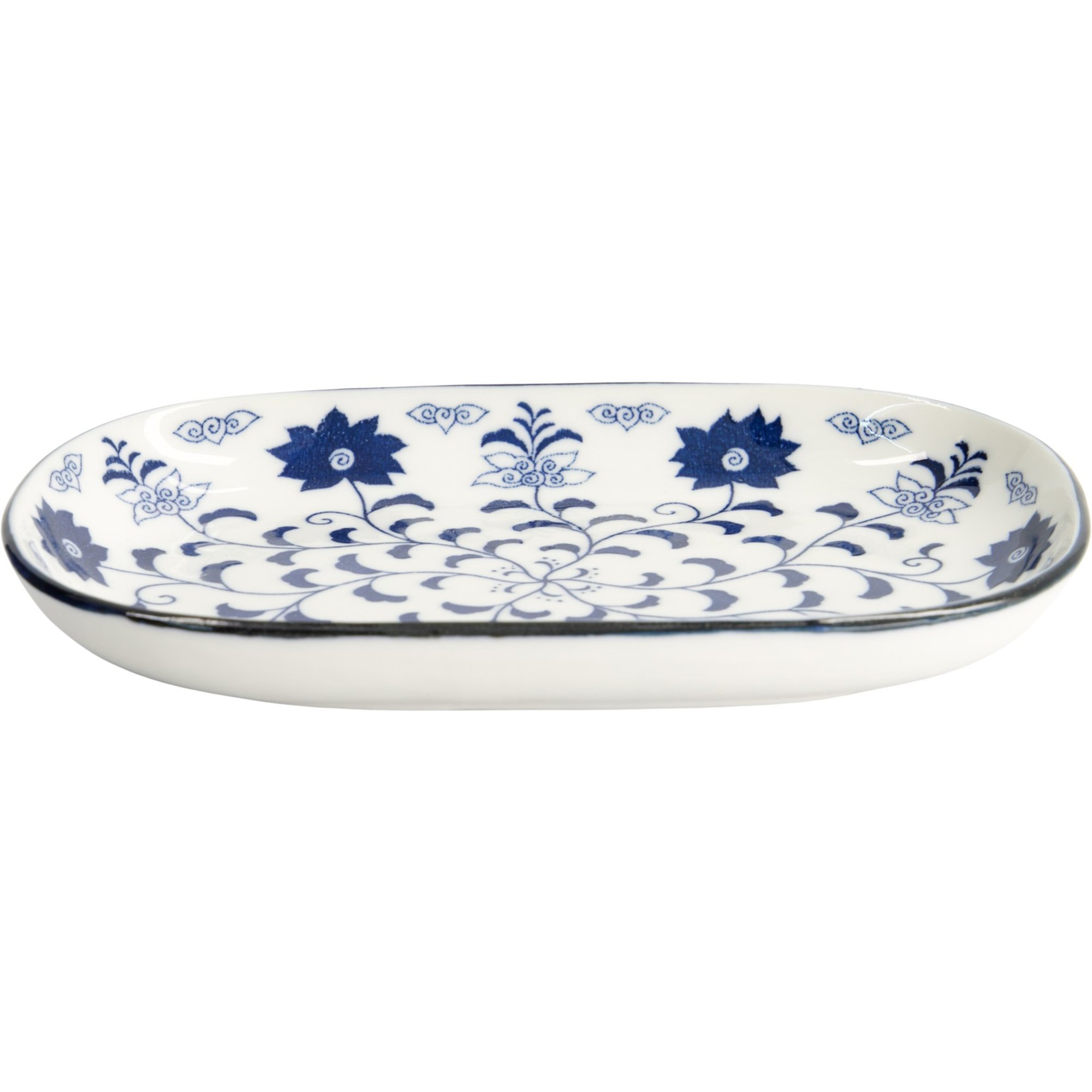 Blue Botan Oblong Oval Tallerken fra Tokyo Design Studio