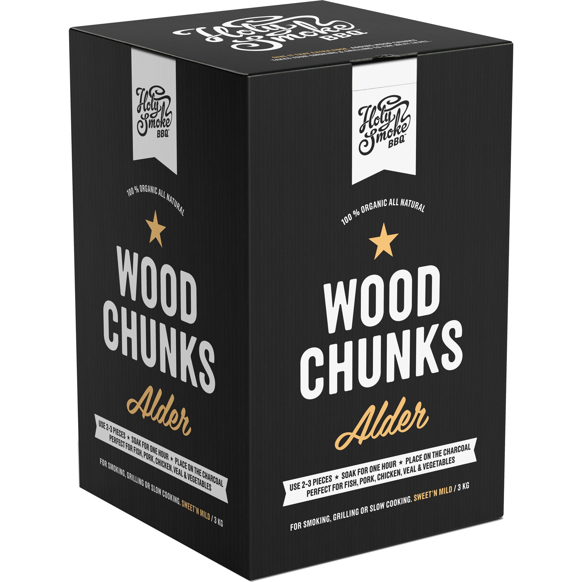 Wood Chunks 3 Kg, Alder fra Holy Smoke Bbq