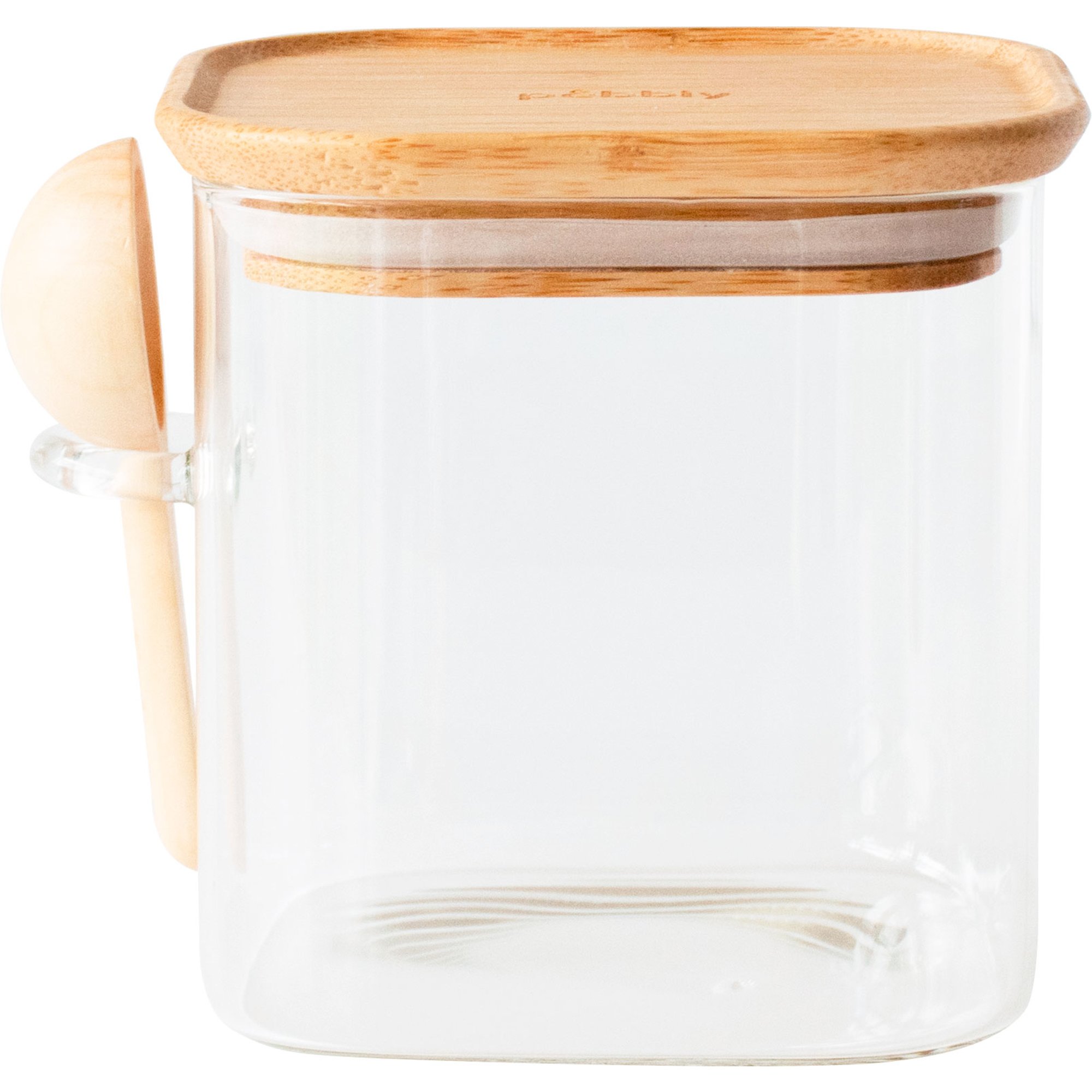 Opbevaringsglas Med Bambuslåg Og Måleske 800 Ml fra Pebbly