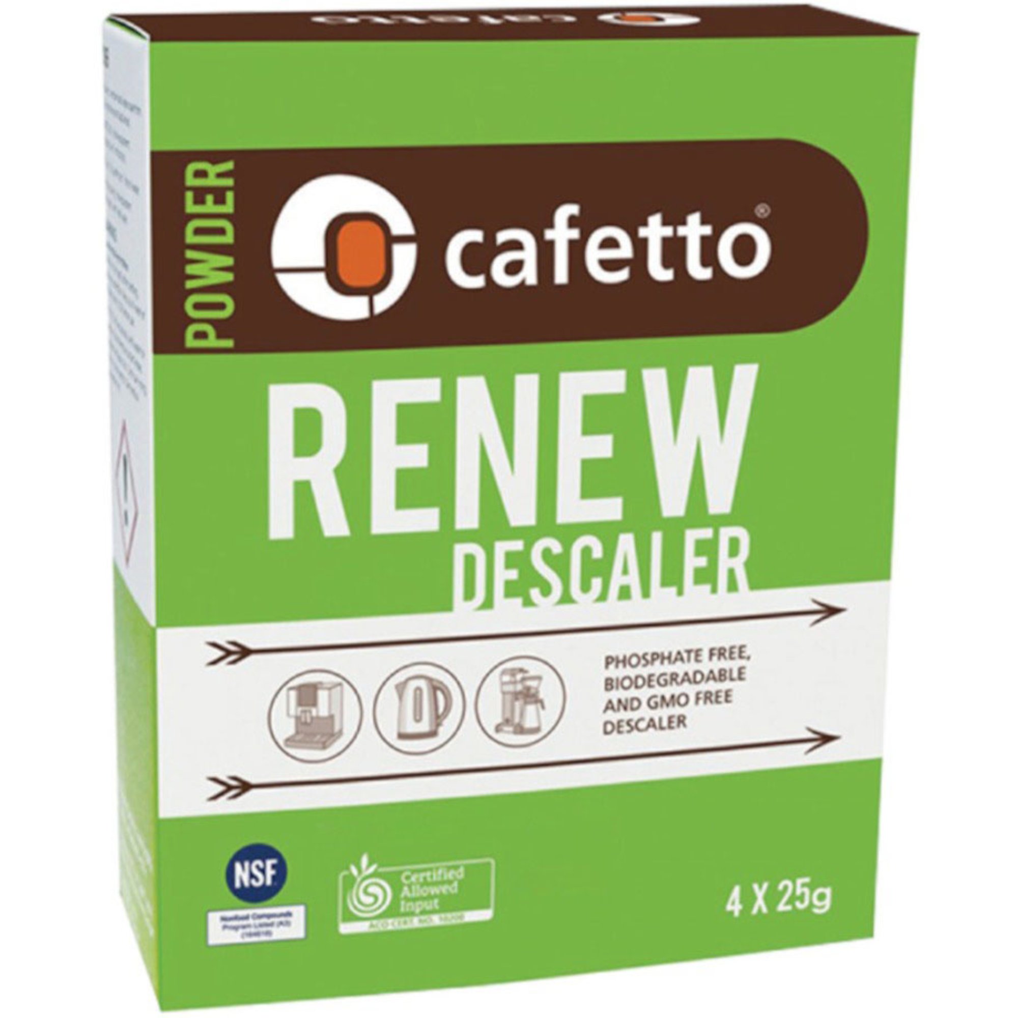 Afkalkningsmiddel 4x25 G fra Cafetto
