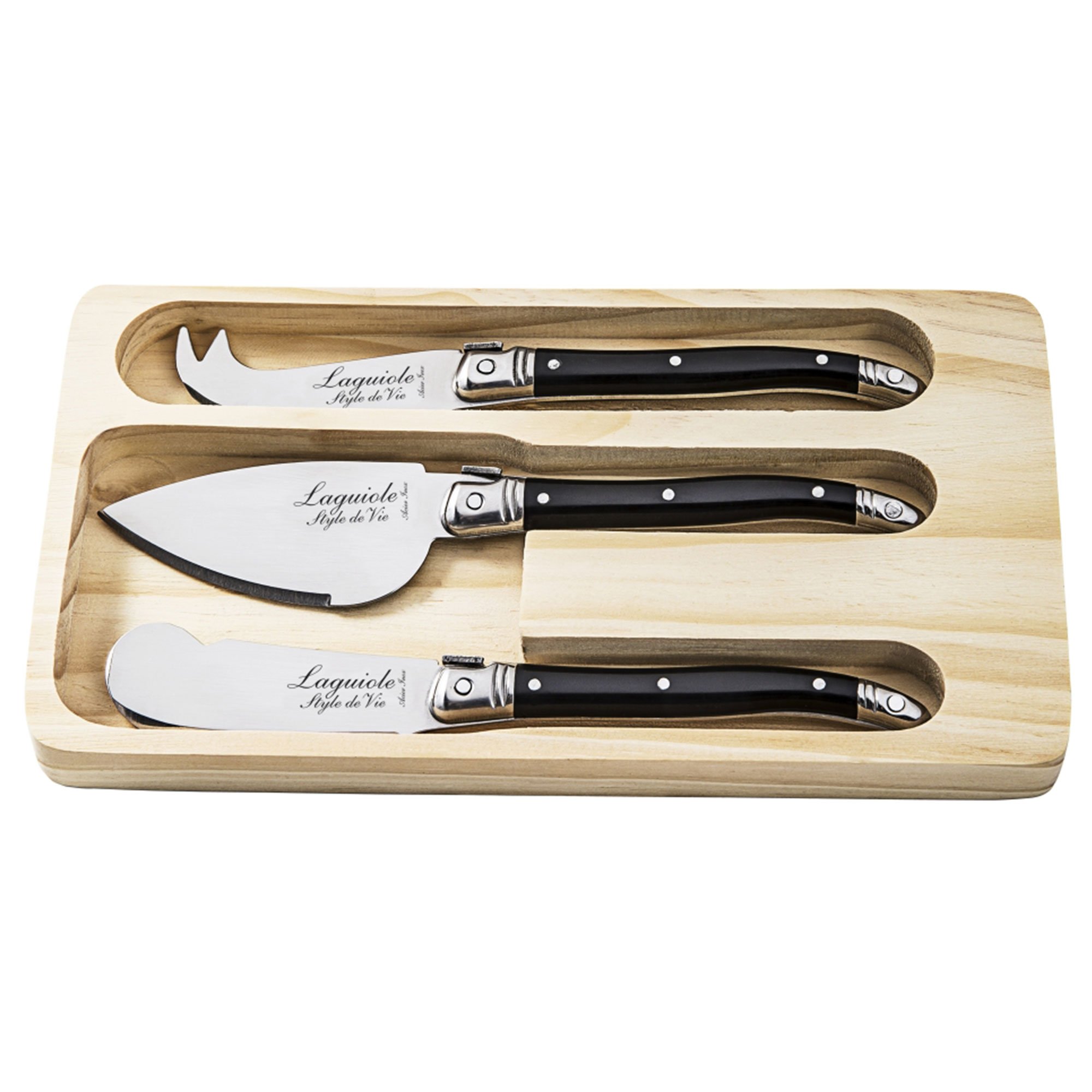 Ostekniv, Sort, 3 Stk. fra Laguiole