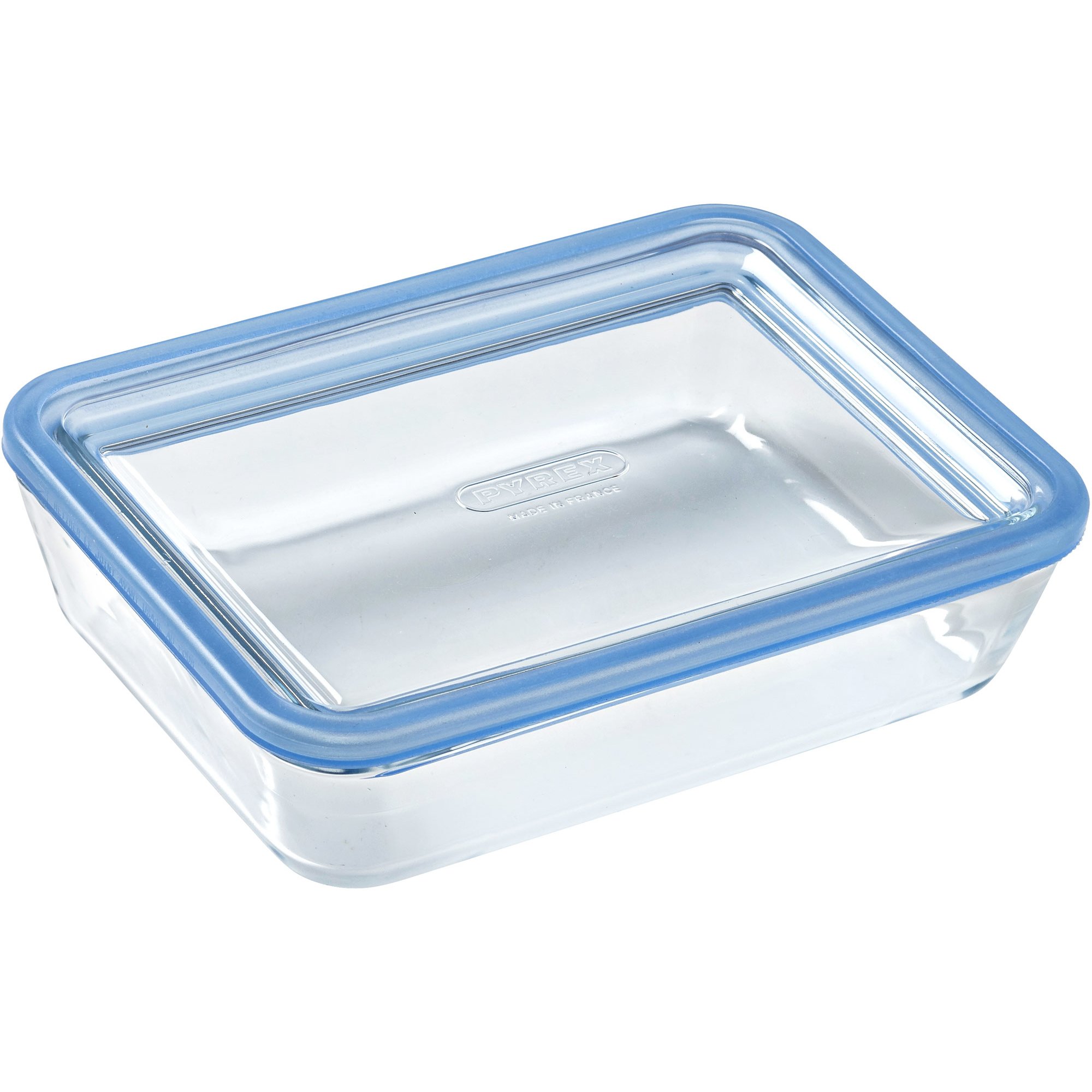 Pure Glass Ovnfast Fad Med Glaslåg, Rektangulært, 0,8 Liter fra Pyrex