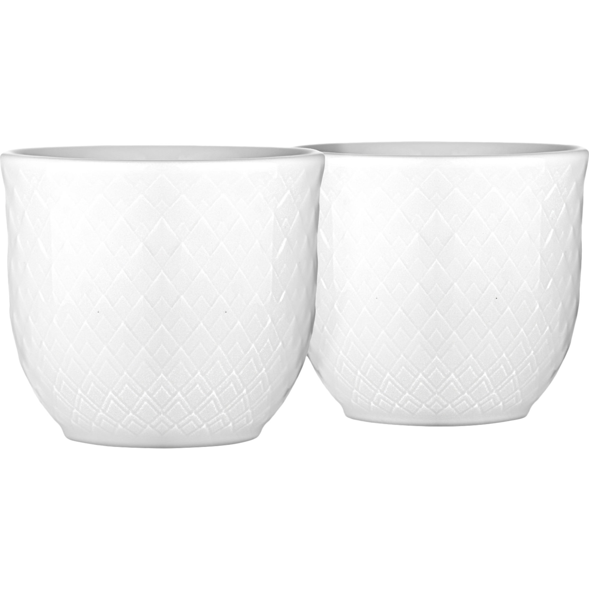 Rhombe æggebæger 4,5 Cm. Hvid, 2 Stk. fra Lyngby Porcelæn