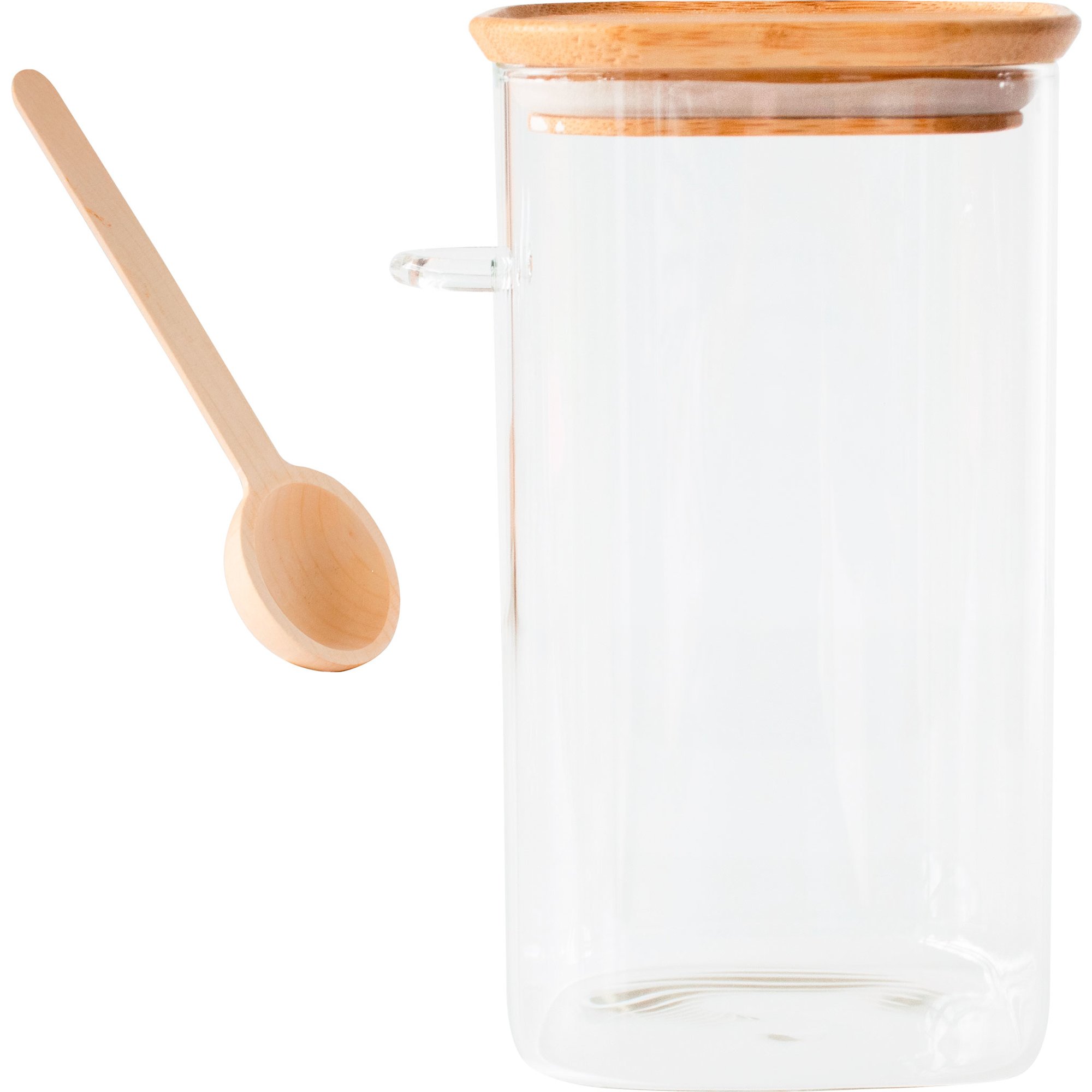 Opbevaringsglas Med Bambuslåg Og Måleske 1.400 Ml fra Pebbly