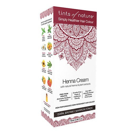 Hårfarve Henna Creme Dark  Brown   70 Ml     fra Tints Of Nature